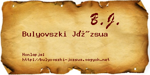 Bulyovszki Józsua névjegykártya
